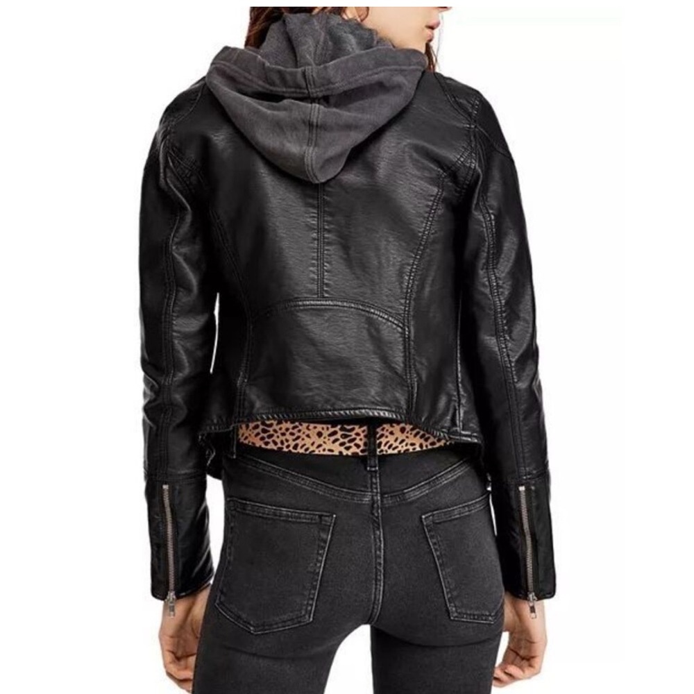 Free People Dawn Vegan Faux Leather Jacket - Picture 3 of 16